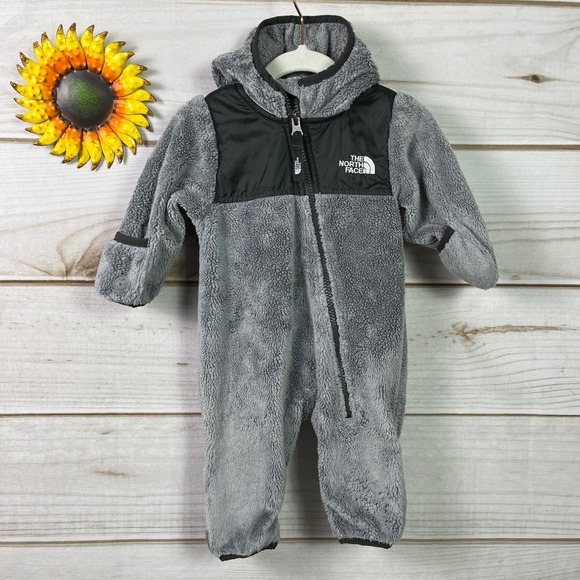 The North Face Baby Fleece Bunting Snowsuit Gray Infant 0-3 Months Hooded